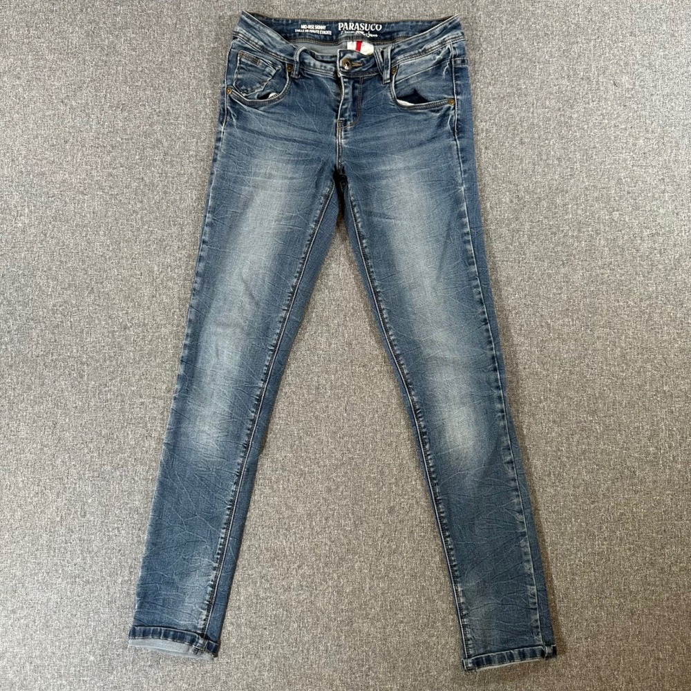 Parasuco Denim Jeans Mens Mid-Rise‎ Skinny Blue Distressed Y2K Size 25 27x30